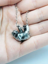 Load image into Gallery viewer, Sloth pendant in Silver Plated Pewter