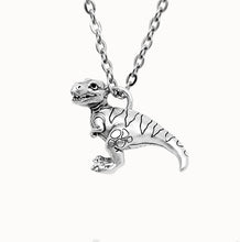 Load image into Gallery viewer, T-Rex pendant in silver plated pewter