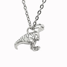Load image into Gallery viewer, T-Rex pendant in silver plated pewter