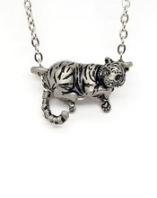 Load image into Gallery viewer, Tiger Pendant in Silver Plated Pewter