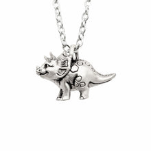 Load image into Gallery viewer, Triceratops Pendant - silver plated pewter