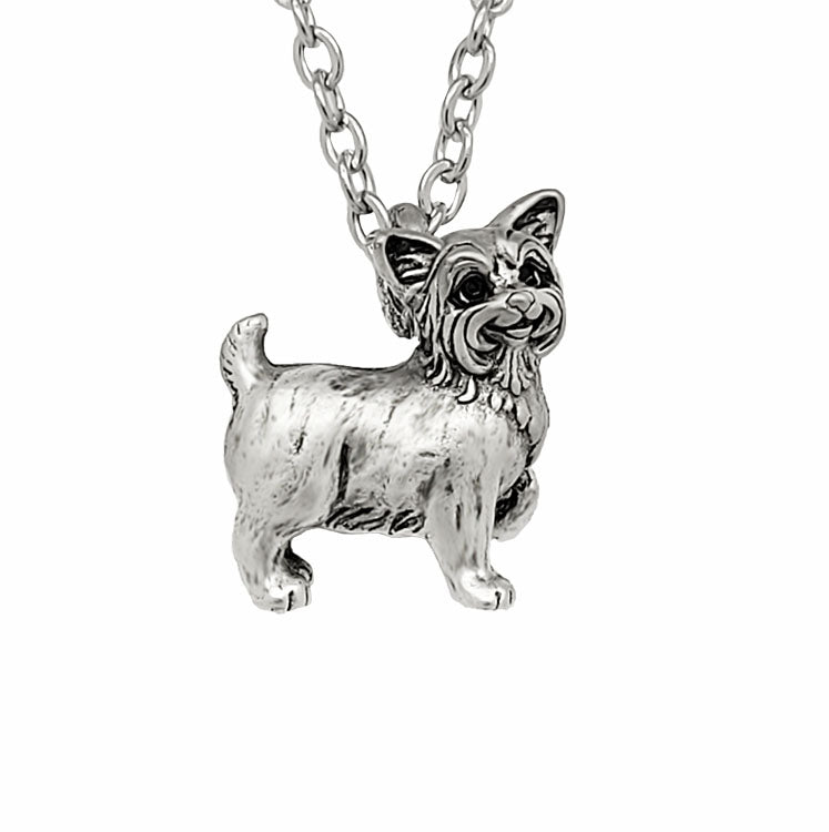 Yorkie / Terrier Pendant made in Silver plate