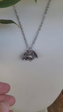 Load and play video in Gallery viewer, Bat Pendant in Silver Plated Pewter
