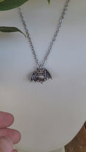 Load and play video in Gallery viewer, Bat Pendant in Silver Plated Pewter