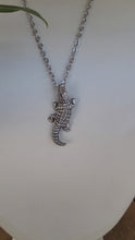 Load and play video in Gallery viewer, Alligator Pendant in Silver Plated Pewter