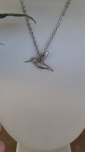 Load and play video in Gallery viewer, Hummingbird Pendant in Silver Plated Pewter