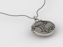 Load image into Gallery viewer, Fingerprint and Initial Pendant in Sterling Silver