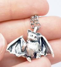 Load image into Gallery viewer, Bat Pendant in Sterling Silver