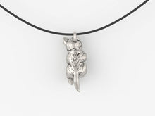 Load image into Gallery viewer, Wolf Pup Pendant in Sterling Silver