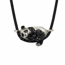 Load image into Gallery viewer, Panda Pendant in Silver Plated Pewter and enamel