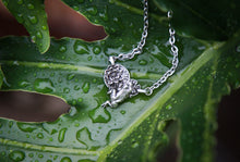 Load image into Gallery viewer, Frog and Lily Pad Necklace -Silver Plated Pewter
