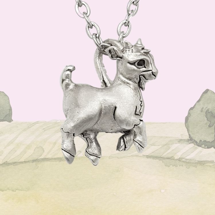 Goat Pendant in Silver Plated Pewter