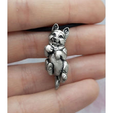 Load image into Gallery viewer, Wolf Pup Pendant in Silver Plated Pewter
