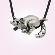 Load image into Gallery viewer, Raccoon Pendant in Silver Plated Pewter
