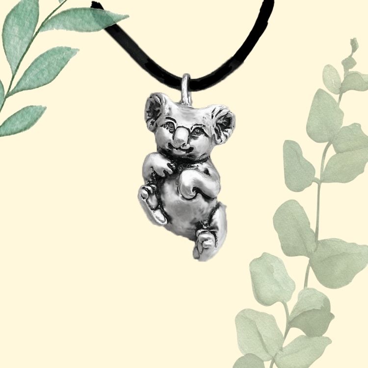 Koala Pendant in Silver Plated Pewter