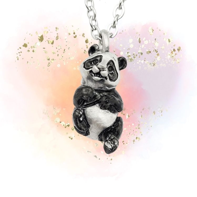 Panda Cub Pendant in Silver Plated Pewter