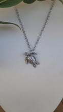 Load and play video in Gallery viewer, Sea Turtle Pendant in Silver Plated Pewter
