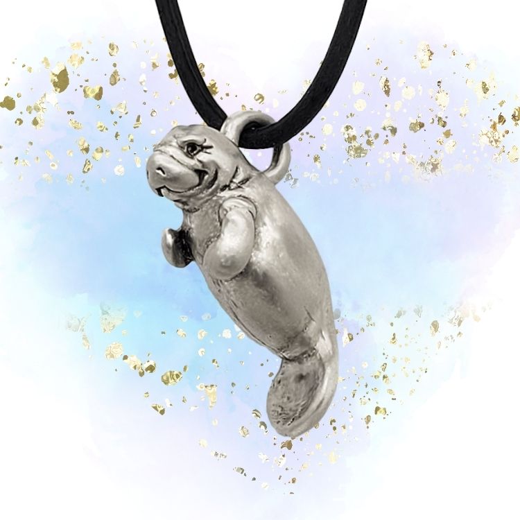 Manatee Pendant in Silver Plated Pewter