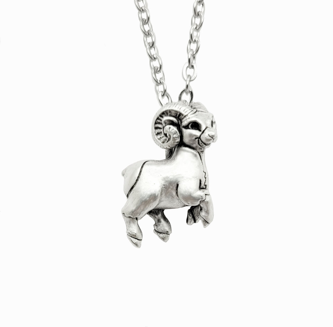 Ram / Big Horn Sheep Pendant in Silver plate