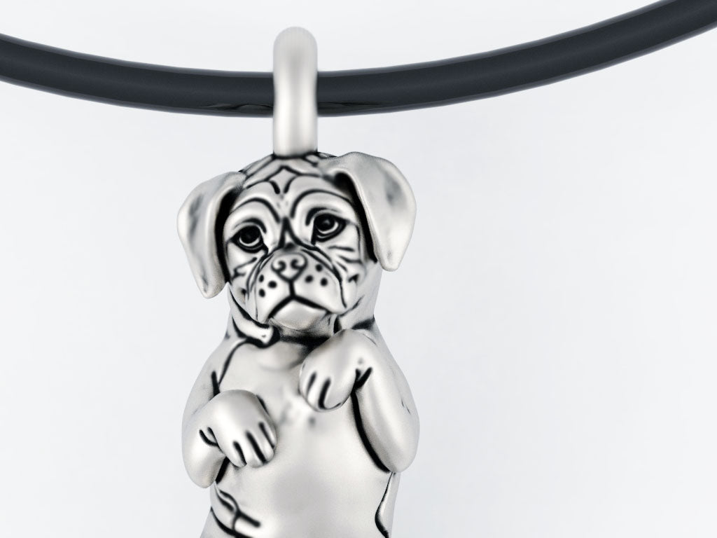 Boxer Dog Pendant in Sterling Silver – The Sparkling Pebble