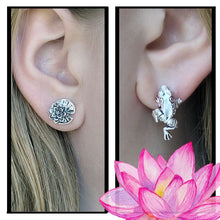 Load image into Gallery viewer, Lily Pad and Frog Earring Set in Sterling Silver
