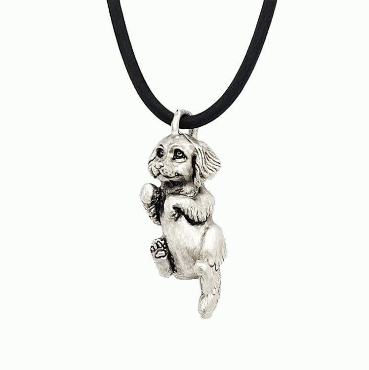 Golden Retriever in Silver Plated Pewter