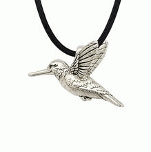 Load image into Gallery viewer, Hummingbird Pendant in Silver Plated Pewter
