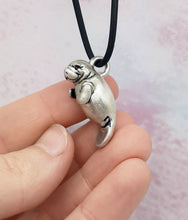 Load image into Gallery viewer, Manatee Pendant in Silver Plated Pewter
