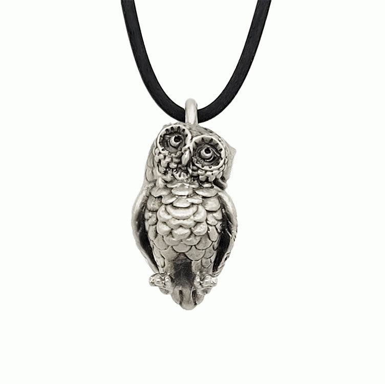 Owl Pendant in Sterling Silver