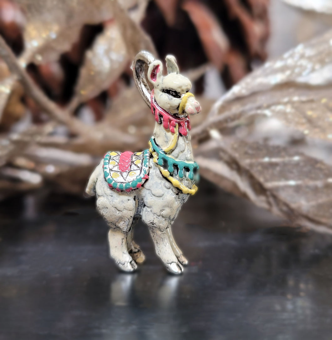 Enameled Llama / Alpaca Necklace