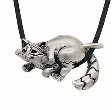 Load image into Gallery viewer, Raccoon Pendant in Silver Plated Pewter
