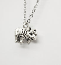 Load image into Gallery viewer, Rhinoceros Pendant in Silver Plate
