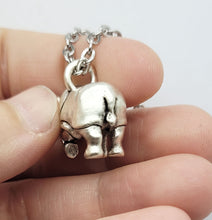 Load image into Gallery viewer, Rhinoceros Pendant in Silver Plate

