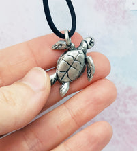Load image into Gallery viewer, Sea Turtle Pendant in Silver Plated Pewter
