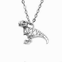 Load image into Gallery viewer, T-Rex pendant in silver plated pewter
