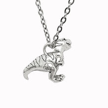 Load image into Gallery viewer, T-Rex pendant in silver plated pewter
