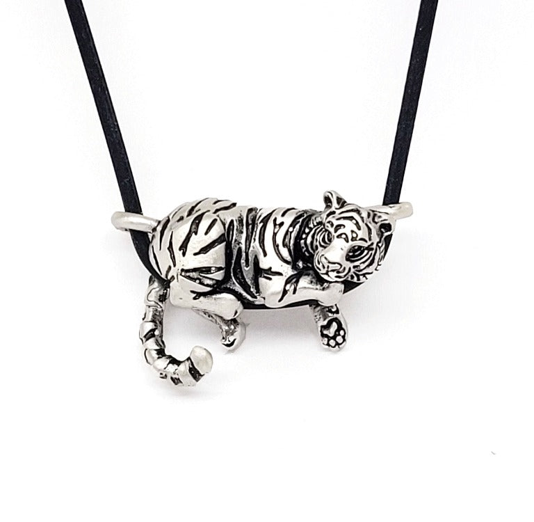 Tiger Pendant in Sterling Silver