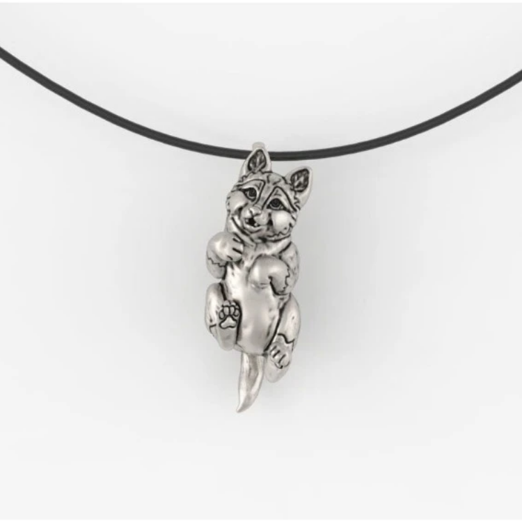 Wolf Pup Pendant in Sterling Silver