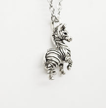 Load image into Gallery viewer, Zebra Pendant in Silver Plate
