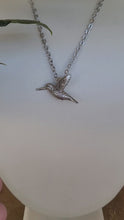 Load and play video in Gallery viewer, Hummingbird Pendant in Silver Plated Pewter
